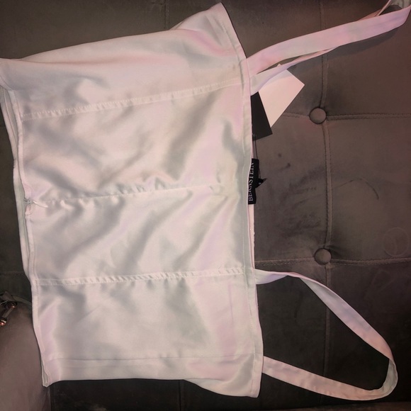 Danielle Bernstein White Satin Bustier Top - Picture 3 of 3